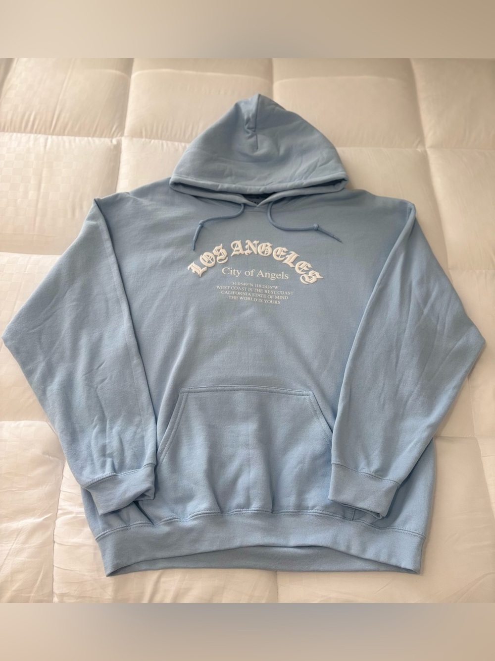 Popular Poison Light Blue 'Los Angeles' Hoodie Sweatshirt - Men